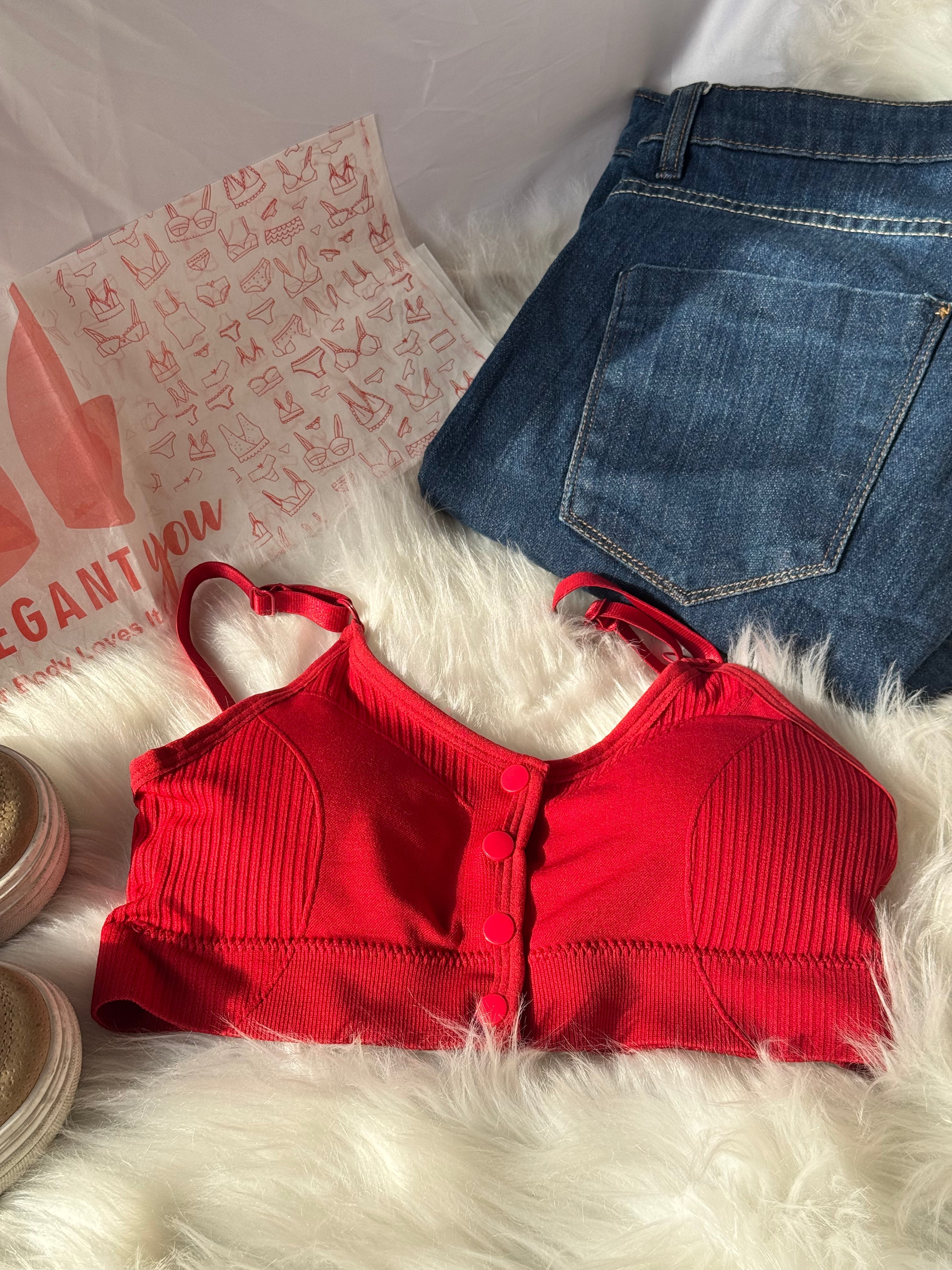 (28-36)Front Button Style Comfy Bra